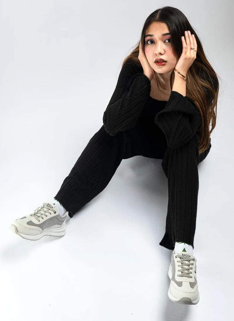 Bacca Bucci White Grey TAMRA Low-Top Trendy and Durable Sneakers for Women | Best Price UAE